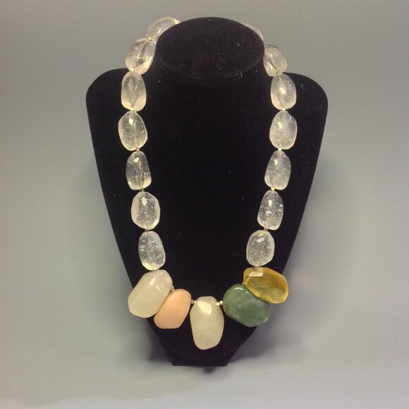 Loft (Ann Taylor) Necklace Chunky Bead Rock Candy Pastel Multicolor - Picture 12 of 15